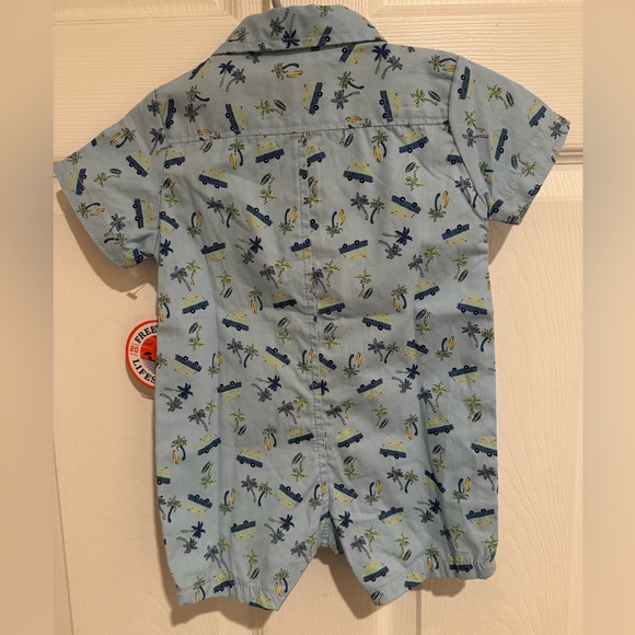 Beach Vans & Palm Trees One Piece Outfit, Baby Boy 6-9 Months Romper Outfit - Picture 9 of 10